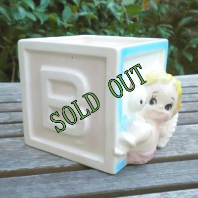 画像3: sold ベビープランター　アルファベットブロック　ベビーとネコちゃん