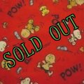 sold スヌーピーとチャーリーブラウンの野球　赤生地