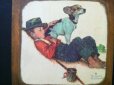 画像2: sold ノーマン・ロックウェル　木製アート　少年と愛犬の冒険 (2)