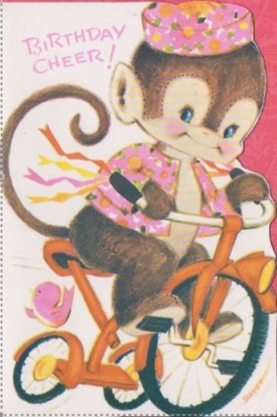 画像1: Vintage Monkey Birthday Card