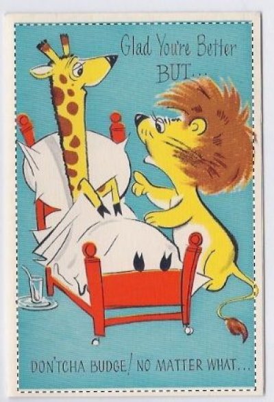 画像1: Vintage Lion visiting Geraph GetWell Card