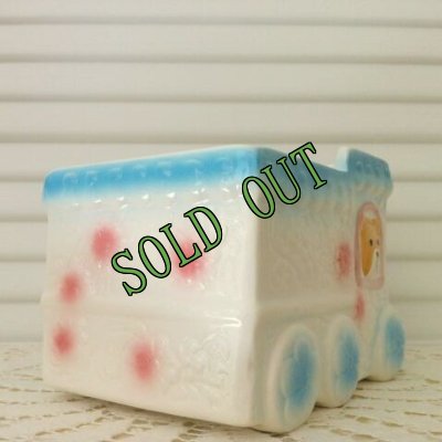 画像4: sold ベビープランター　ベビーくまちゃん＆うさちゃんの汽車ぽっぽ