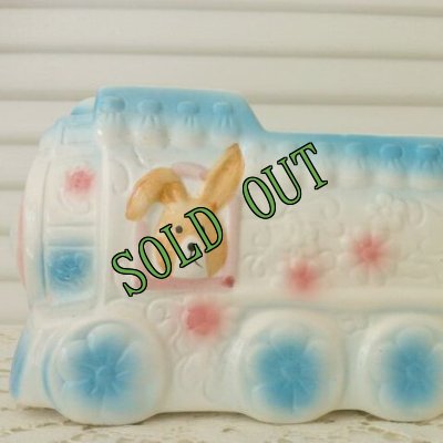 画像3: sold ベビープランター　ベビーくまちゃん＆うさちゃんの汽車ぽっぽ