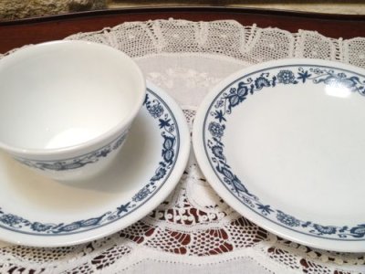 画像5: コレール (コーニング社）午後茶セット オールドタウンブルー  ３ピース