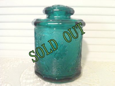 画像1: sold Indiana Glass, Tiara Sandwich Spruce Green, Canister Jar　
