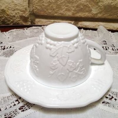 画像16: インディアナグラス　ミルクグラス　ハーベストグレープ　カップ &ソーサー 