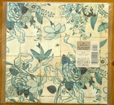 画像1: Vintage Hallmark Wrapping Paper, Oriental Flowers , 2 sheets