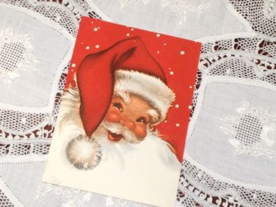 画像1: ビンテージ　使用済　クリスマスカード　サンタ　1972