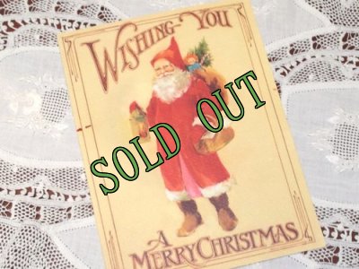 画像1: sold ビンテージ　使用済　クリスマスカード　サンタクロース