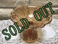 sold Vintage Amber Glass Compote ftd