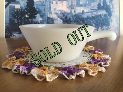 画像2: sold アンカーホッキング ミルクグラス フレンチ（ワンハンドル）キャセロール