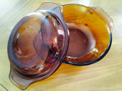 画像4: Fire King, Amber, Covered Small Casserole,12oz (350ml)