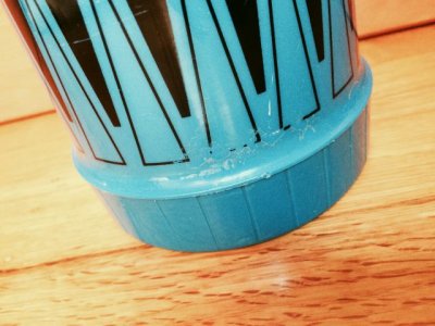 画像7: サーモス ビンテージ水筒 1960年代 ブルー＆ブラックダイヤモンド柄 made in USA