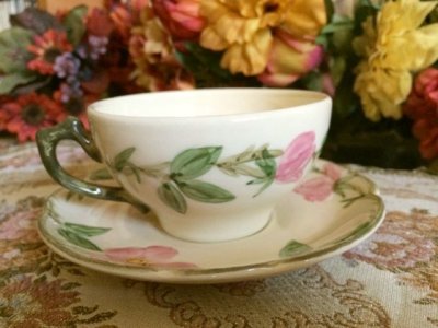 画像3: フランシスカン デザートローズ カップ＆ソーサー 1940年代 難有その3