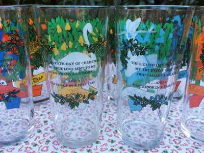 画像12: インディアナグラス　1980年ペプシコーラ「クリスマスの12日」タンブラー 12個フルセット