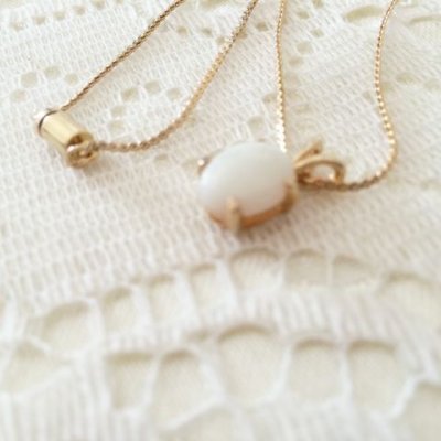 画像4: 新品　オーストラリアン・ホワイトオパール・カボション・ゴールドネックレス