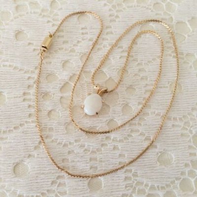 画像6: 新品　オーストラリアン・ホワイトオパール・カボション・ゴールドネックレス