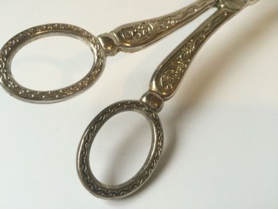 画像10: ビンテージ EPジンク(Electro Plated Zinc)シルバープレート デザート・パイ・サーバー/サラダトング/ブレッドトング