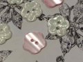 NEW White&Pink Cherry Shell Button 7pc