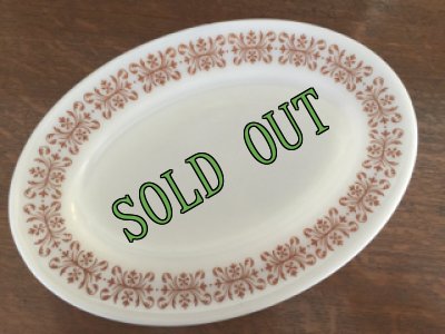 画像1: sold パイレックス　ミルクグラス　カッパーフィルグリー　オーバル皿 (L) 