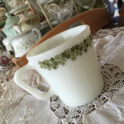 画像3: パイレックス　ミルクグラス　スプリングブロッサムクレイジーデイジー　マグ