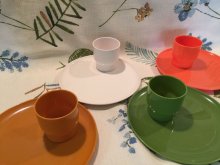 他の写真2: Vintage Plastic Cup & Dish Green Set