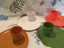 他の写真2: Vintage Plastic Cup & Dish Orange Set