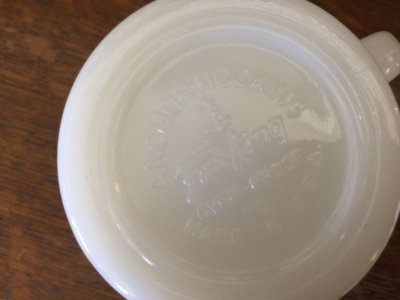 画像6: Fire King, Silver Top with Leafs Milk Glass White D-handle Mug 