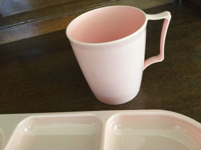 画像3: ＊Vintage Colonial Plastics MFG Co. Divided Plate and Cup Set Pink
