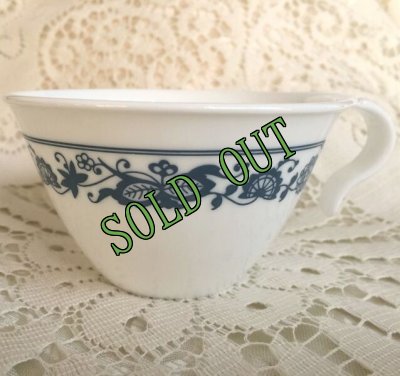 画像1: sold コレール (コーニング社）オールドタウンブルー オープンハンドルカップ