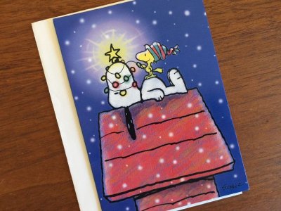 画像1: Vintage ピーナッツ　未使用　クリスマス・カード　封筒付　#01