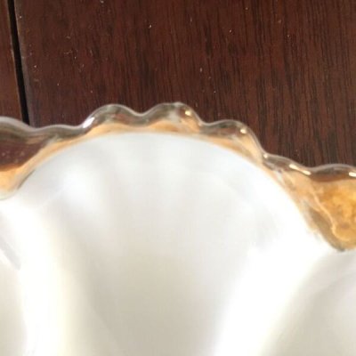 画像3: ファイヤーキング　ミルクグラス　ゴールドトリム・エッグプレート