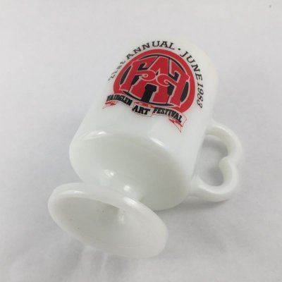 画像5: ビンテージ ミルクグラス 21st フェアグレン アート フェスティバル フッテッドマグ 1983年