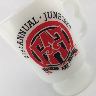 画像6: ビンテージ ミルクグラス 21st フェアグレン アート フェスティバル フッテッドマグ 1983年