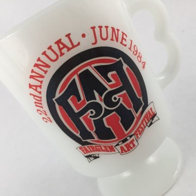 画像6: ビンテージ ミルクグラス 22nd フェアグレン アート フェスティバル フッテッドマグ 1984年