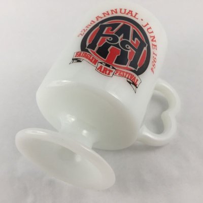 画像5: ビンテージ ミルクグラス 22nd フェアグレン アート フェスティバル フッテッドマグ 1984年