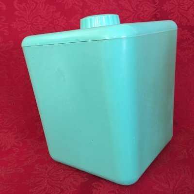 画像4: ビンテージ・ラストロウェア　キャニスター（大）ターコイズカラー「F」デザイン　1940年代〜1950年代　