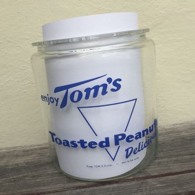 画像2: トムズ・ロースト・ピーナッツ　カウンターディスプレー用ガラスジャー（大）青文字　1920〜60年代　コレクティブル非売品　