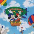 画像1: ディズニー　ミッキー&ミニー&　気球/風船　ツインサイズ　フラットシーツ (1)