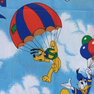 画像2: ディズニー　ミッキー&ミニー&　気球/風船　ツインサイズ　フラットシーツ
