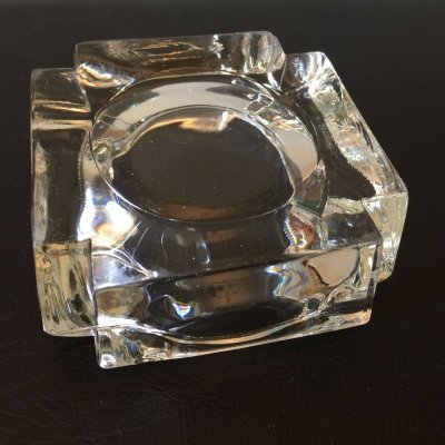 画像6: ビンテージ灰皿　　ヘビー・クリスタルグラス　クリアー　２個セット