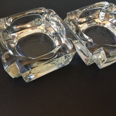 画像3: ビンテージ灰皿　　ヘビー・クリスタルグラス　クリアー　２個セット