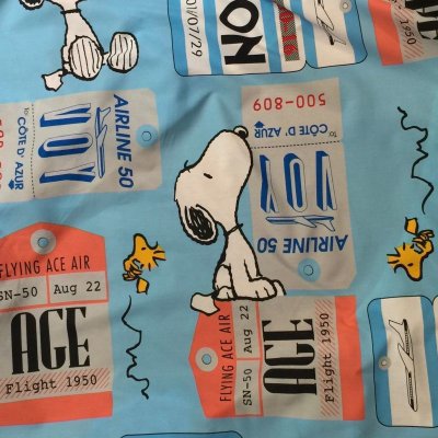 画像5: 飛行機で旅行・スヌーピー ツインサイズ ボックスシーツ　