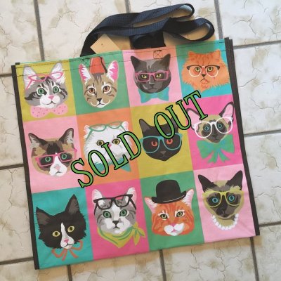 画像1: sold 新品　特大サイズ　エコバッグ キャット・猫柄