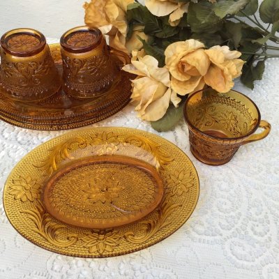 画像5: インディアナグラス　ティアラ・サンドイッチ　アンバー　スナック/カナッペセット 