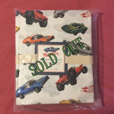 画像1: sold ホットウィール　ポッタリーバーン新品未開封シーツ２枚+枕カバー　３点セット　100%オーガニックコットン　ツインサイズ