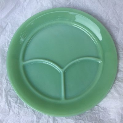 画像4: ファイヤーキング　1950年代レストランウェア　ジェイド（ジェダイ）未使用品　３コンパートメントプレート　初期