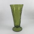 画像1: ＊インディアナグラス　オリーブグリーン ハーベストグレープ　花瓶（小） (1)