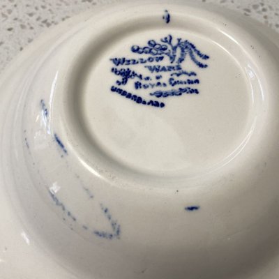 画像5: ロイヤル　ブルーウィロー　リム付シリアルボウル２個セット　16cm　1948〜1960　made in USA