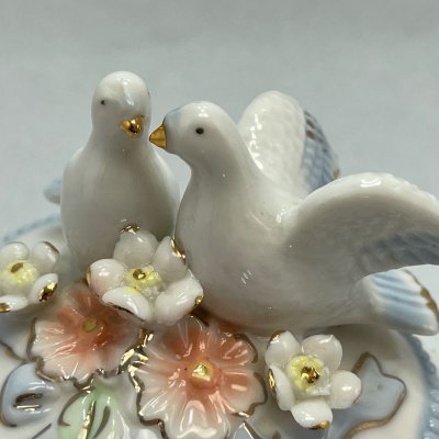 画像5: ラブリー２羽の白い鳥のトリンケットボックス